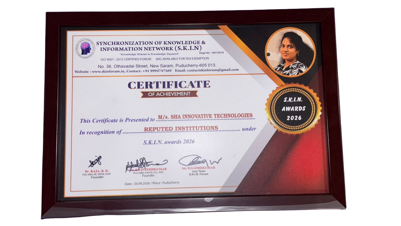 SKIN Award 2026 Certificate of Achievement preview