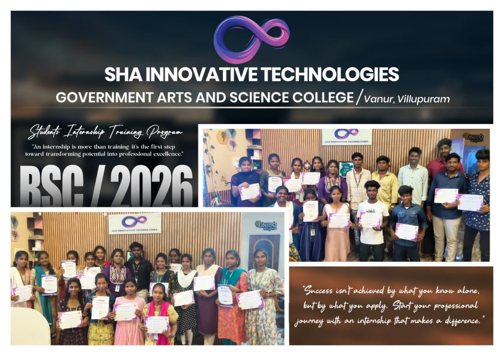 Student internship completion from Government Arts and Science College, Vanur, Villupuram