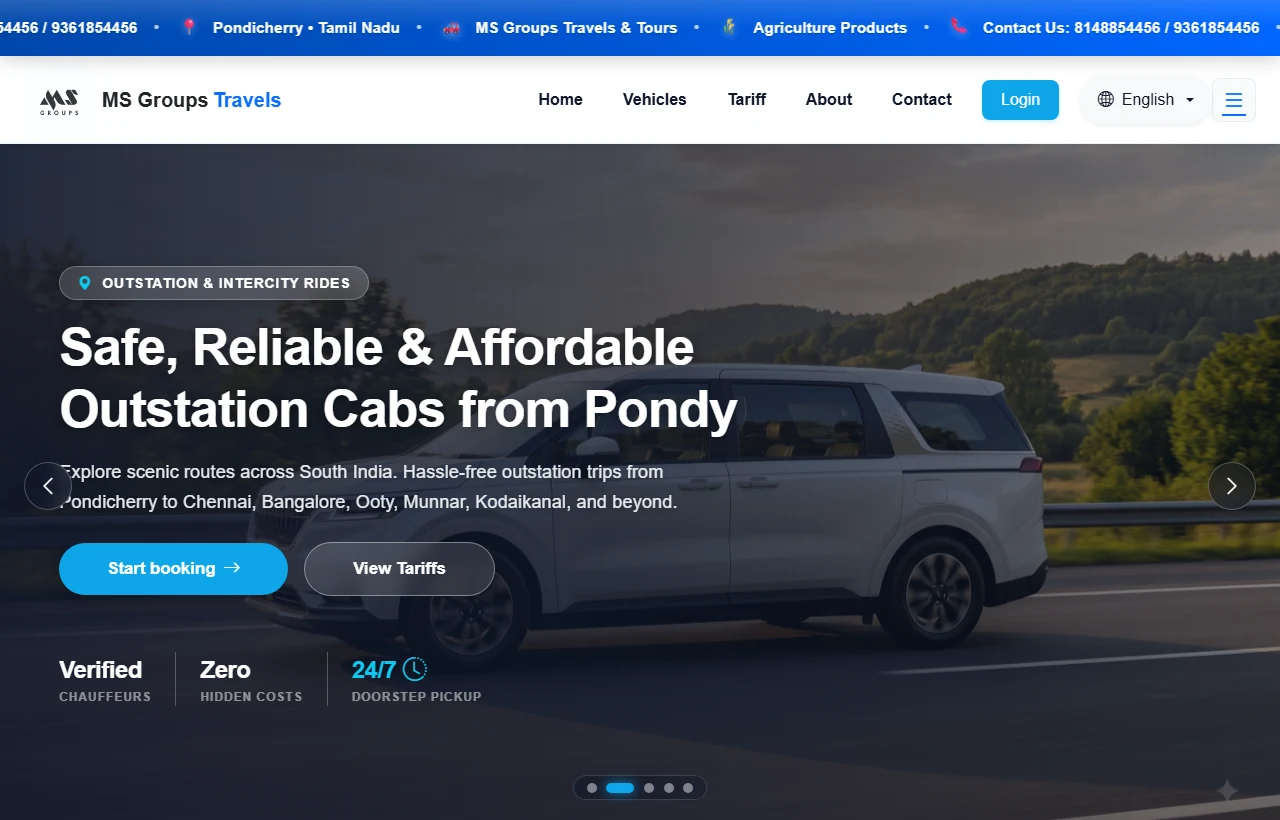 MS Groups Travels - Live Travel & Booking Platform developed by SHA Innovative Technologies